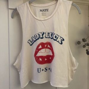 Mate the label Lady Luck USA tank